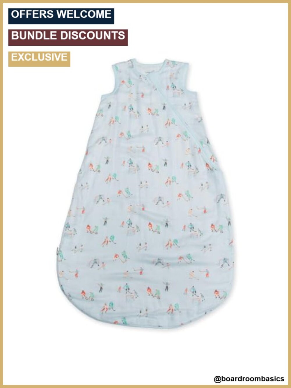 Wearable Baby Sleep Bag 0.5 TOG Muslin 2-Way Zipper Lightweight Breathable